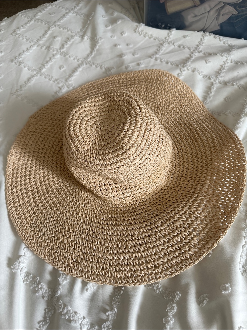 Wide Brim Straw Sun Hat - Natural